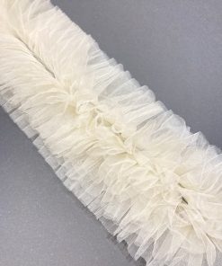 Tul Fruncido de 8 Capas en Tira Beige