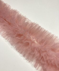 Tul Fruncido de 8 Capas en Tira Rosa