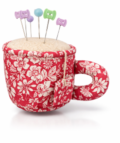 Alfiletero Taza de Té Liberty Rosa con Telas Liberty – Colección Liberty Fabrics