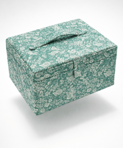 Costurero Liberty Verde con Tapa Acolchada – Colección Liberty Fabrics