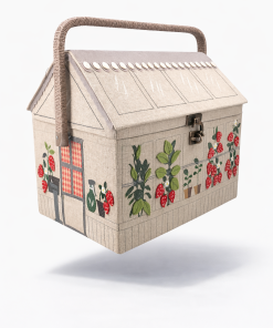 Costurero Casa Fresas Bordada Hobby Gift – Diseño Premium con Bandeja Organizadora