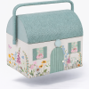 Costurero Casa Verde Bordada Hobby Gift – Interior Estampado de Hojas