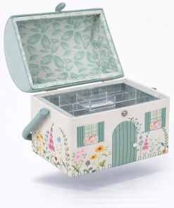 Alternative view of Costurero Casa Verde Bordada Hobby Gift – Interior Estampado de Hojas