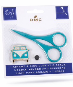 Pack Imán Alfiletero y Tijeras DMC Turquesa – Accesorios de Costura Prácticos y Decorativos