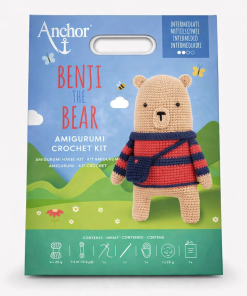 Kit Amigurumi Crochet Benji the Bear Anchor (27 cm) – Kit Completo con Hilo de Algodón y Patrón